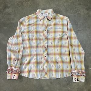 Vintage 50s Levi's Western Wear Plaid Cotton Pearl Snap